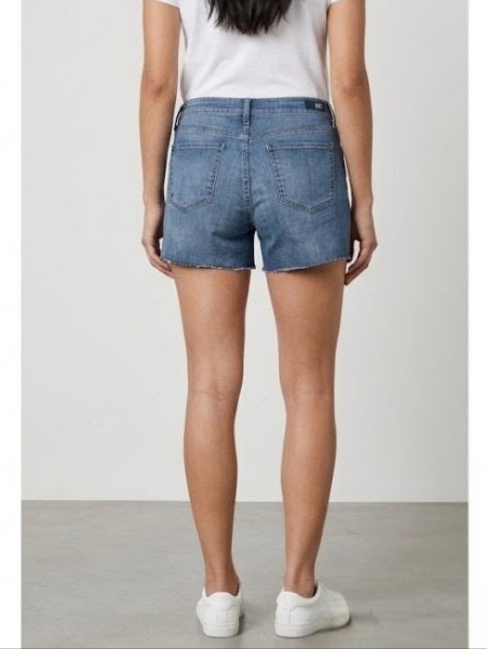 Kut from the Kloth Classic Medium Blue Denim Cutoff Shorts - Picture 2 of 11